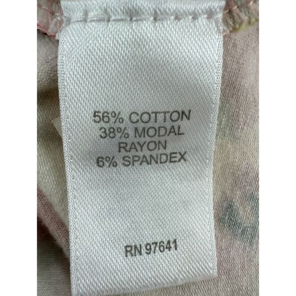 J Jill Pull On Skirt Cotton Modal Pink Green Floral Print Women's S Small - Picture 5 of 11